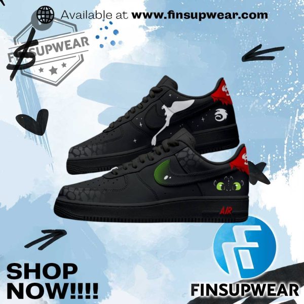 How To Train Your Dragon Toothless Special Air Force 1 Sneaker finsupwear 1