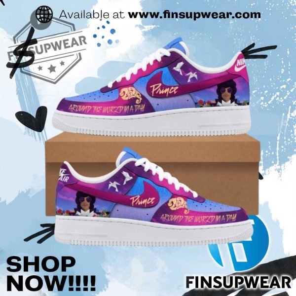 Prince Around The World In A Day Nike Air Force Shoes finsupwear 1