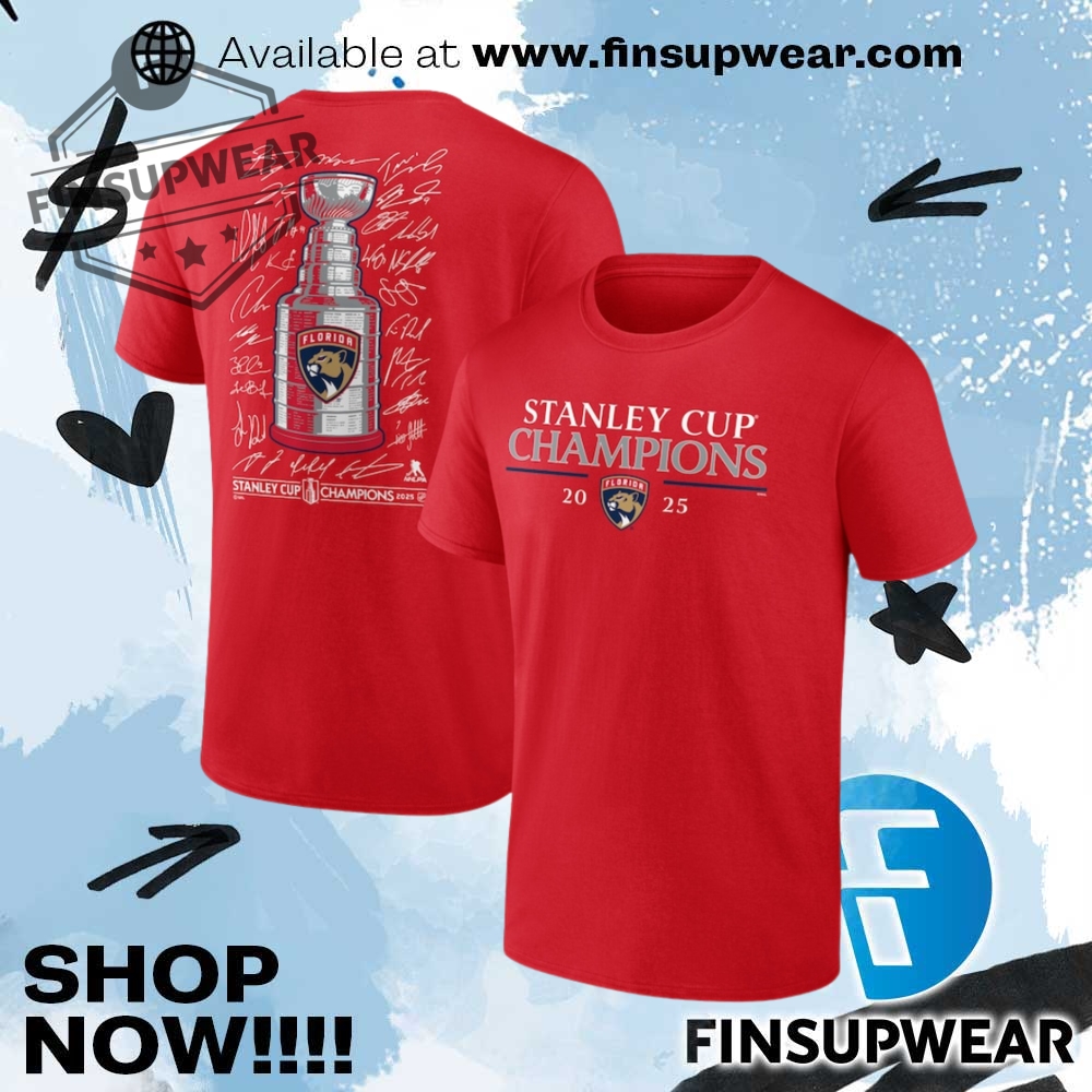 Florida Panthers Fanatics 2025 Stanley Cup Champions Signature Roster Shirt 1 Florida Panthers Fanatics 2025 Stanley Cup Champions Signature Roster Shirt