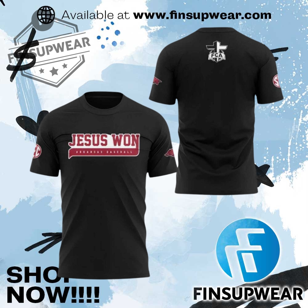 Fca Jesus Won Arkansas Baseball Shirt 1 FCA Jesus Won Arkansas Baseball Shirt