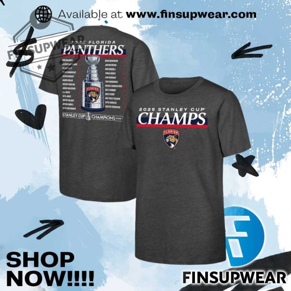Florida Panthers 2025 Stanley Cup Champions Give Go Roster Shirt finsupwear 1