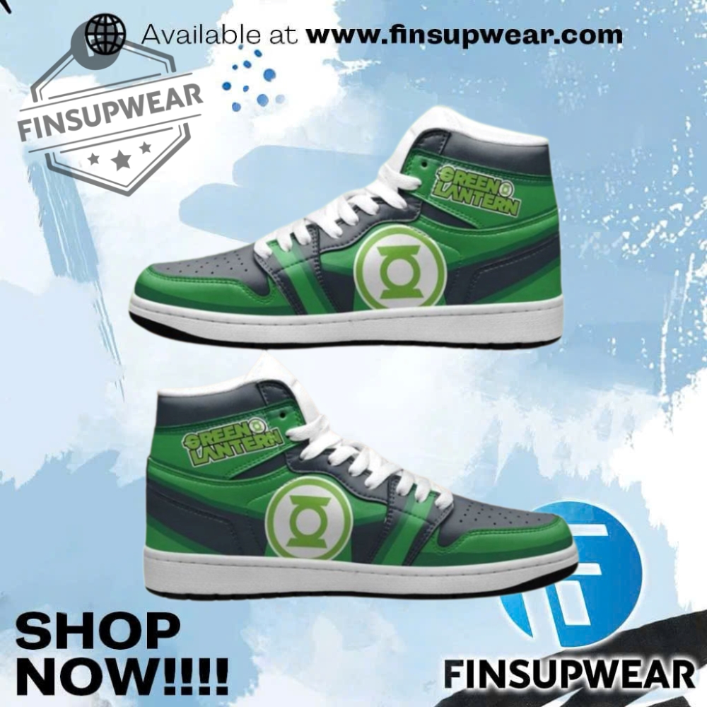 Green Lantern Air Jordan High Top Shoes