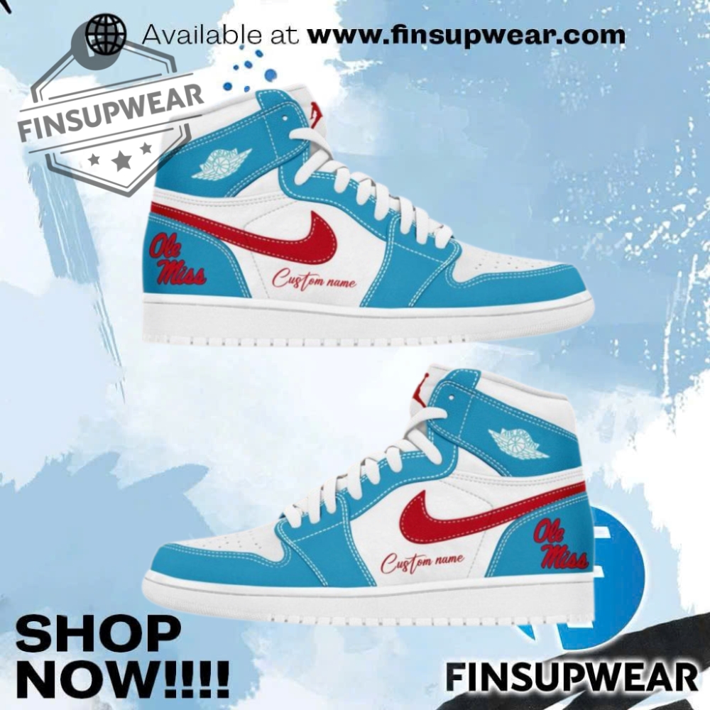 Ole Miss Rebels Football Ncaa Air Jordan 1 Sneaker