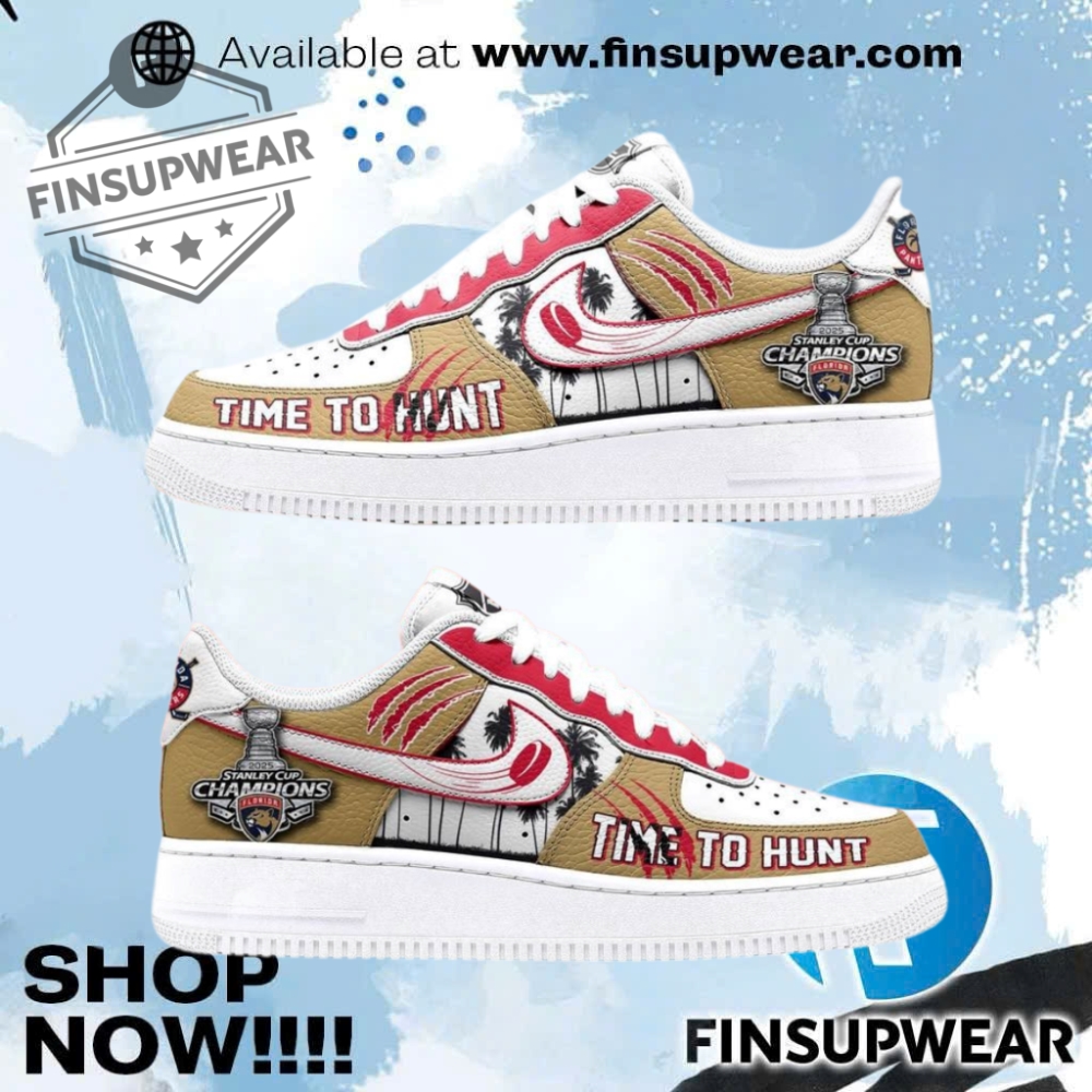 Florida Panthers Time To Hunt 2025 Stanley Cup Air Force 1 1 Florida Panthers Time to Hunt 2025 Stanley Cup Air Force 1