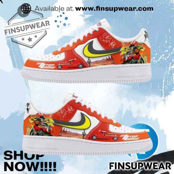 Zz Top Rock And Roll Hall Of Fame Tribute Sneakers Air Force 1 finsupwear 1