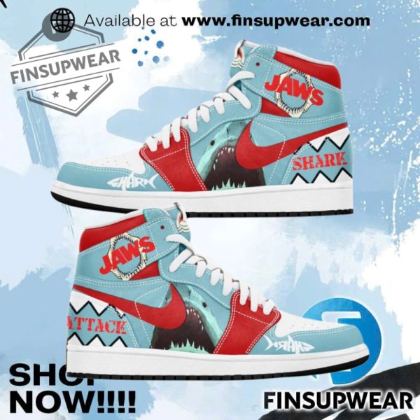 Jaws Shark Attack Horror Movie Special Release Sneakers Air Jordan 1 finsupwear 1