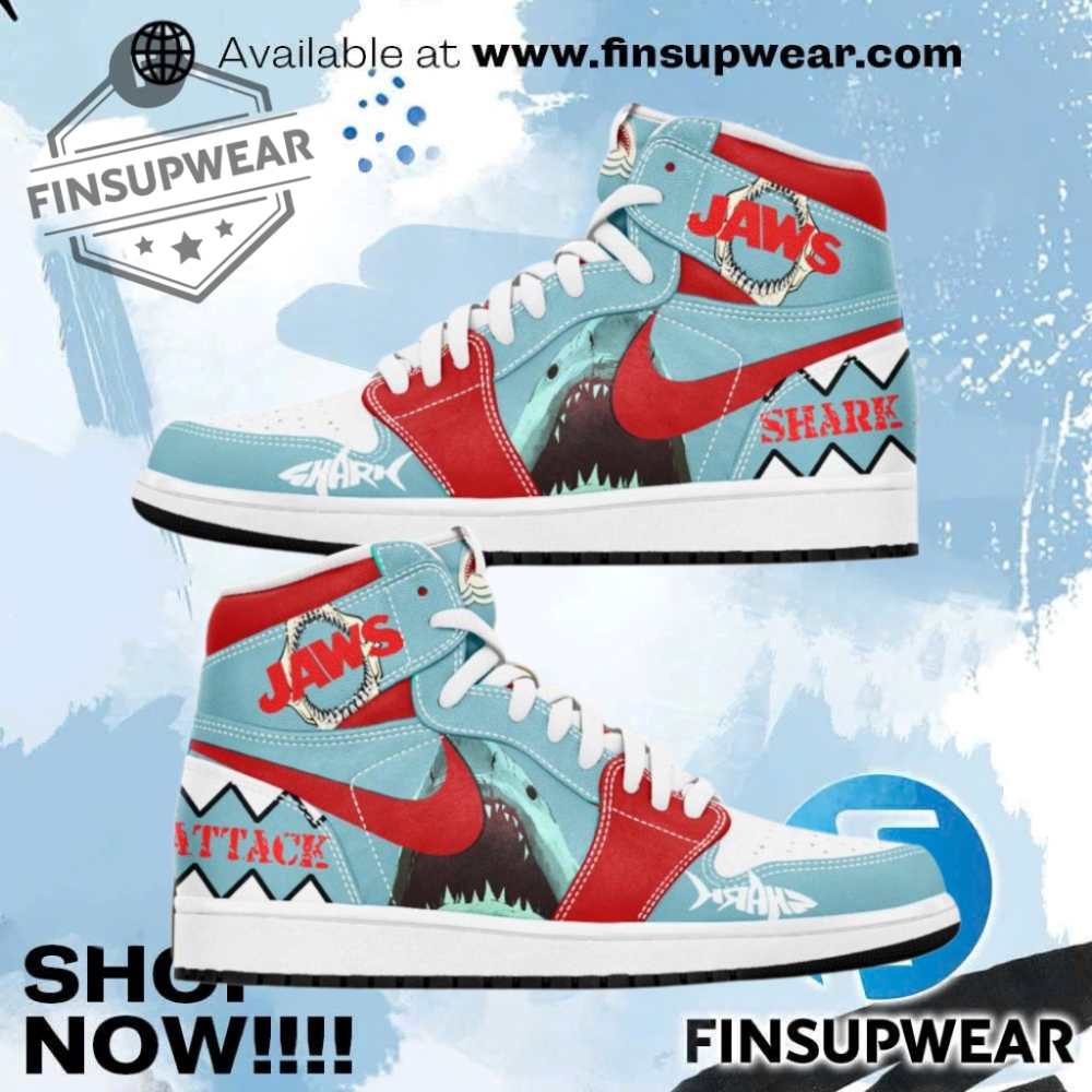 Jaws Shark Attack Horror Movie Special Release Sneakers Air Jordan 1