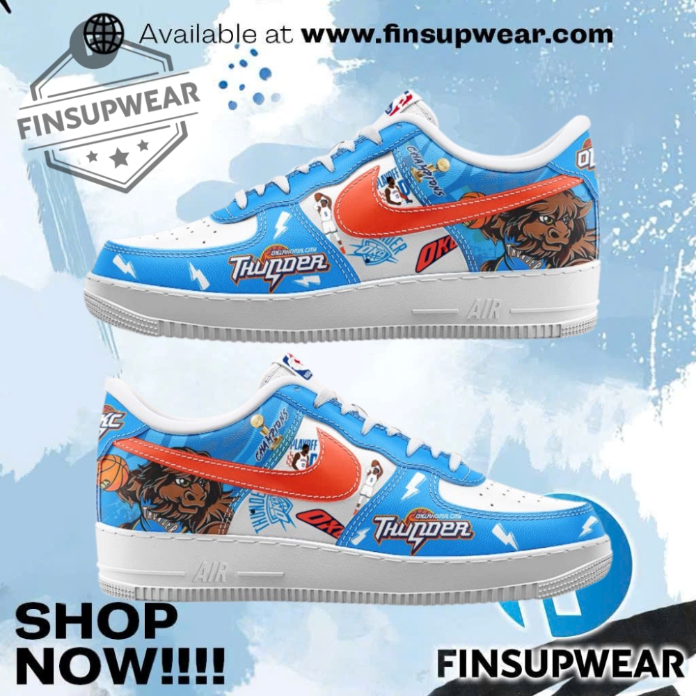 Oklahoma City Thunder 2025 Nba Champions Limited Air Force 1 Sneakers