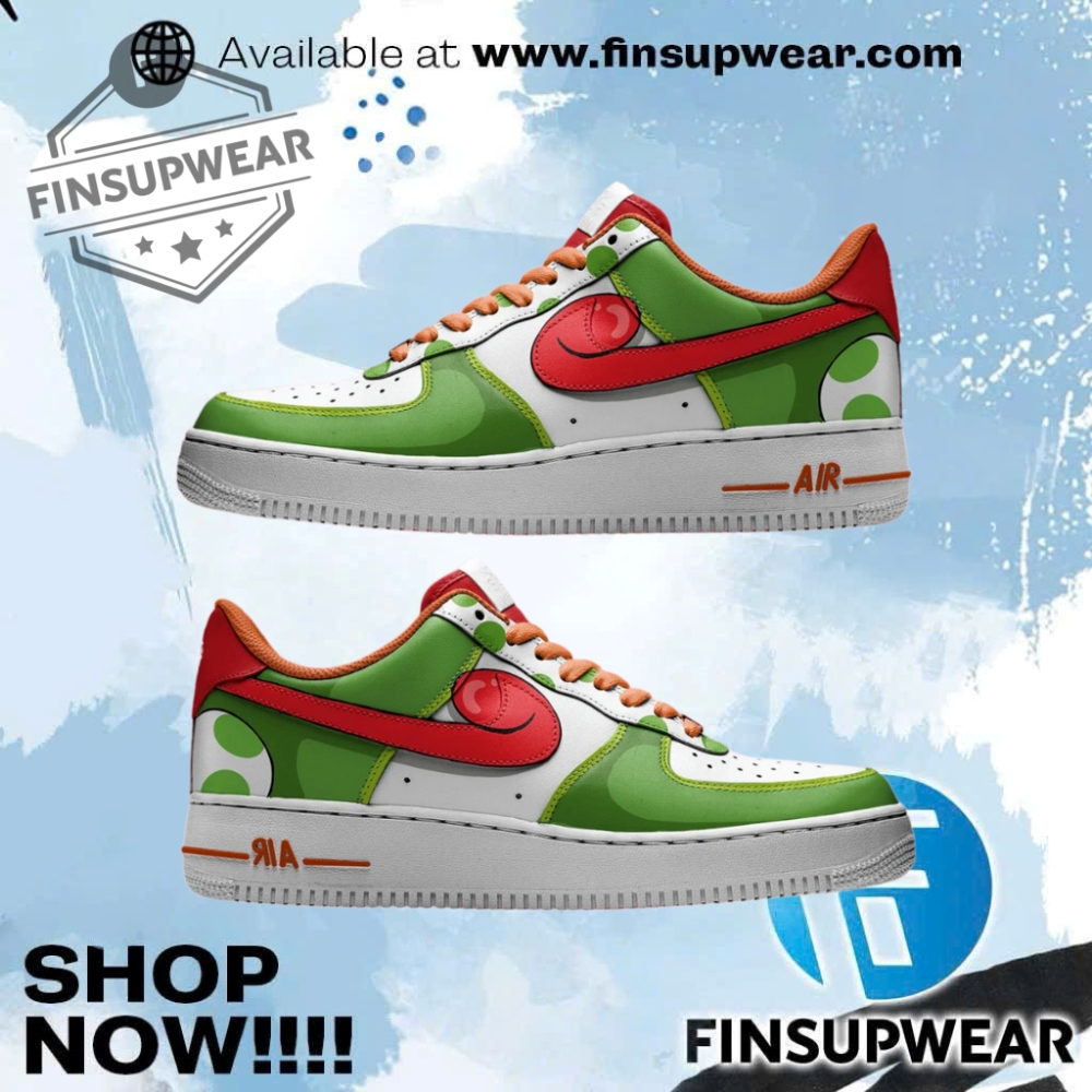 Yoshi Character Green Custom Nike Air Force 1