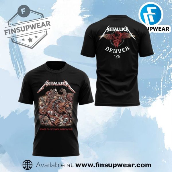 Metallica M72 Denver Concert Black Shirt finsupwear 1