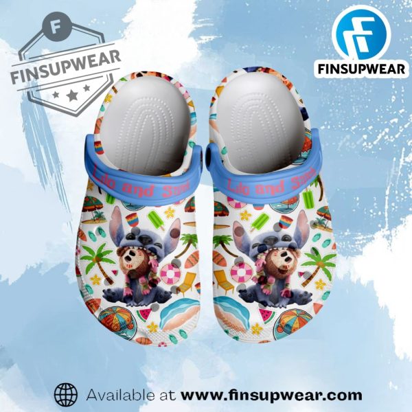 Lilo And Stitch Cartoon Crocs Crocband Clogs Shoes finsupwear 1