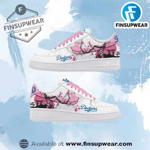 Los Angeles Dodgers Cherry Blossom Japanese Limited Edition Air Force 1 finsupwear 1