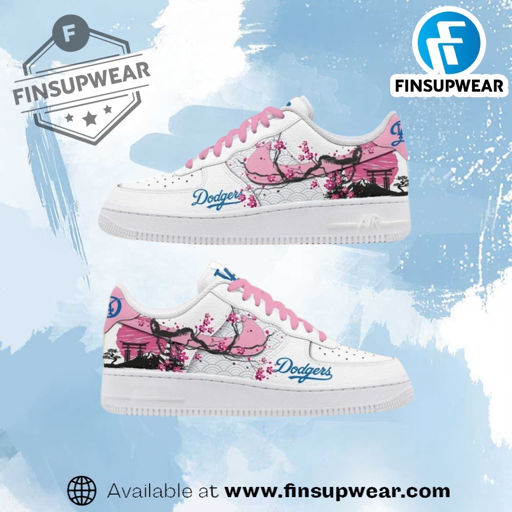 Los Angeles Dodgers Cherry Blossom Japanese Limited Edition Air Force 1 finsupwear 1