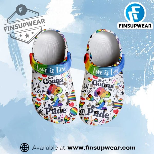 Snoopy X Pride Month Cartoon Crocs Crocband Clogs Shoes finsupwear 1