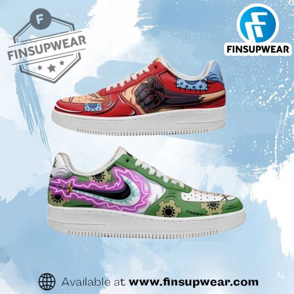 Luffy And Zoro Air Force Custom Anime Shoes finsupwear 1