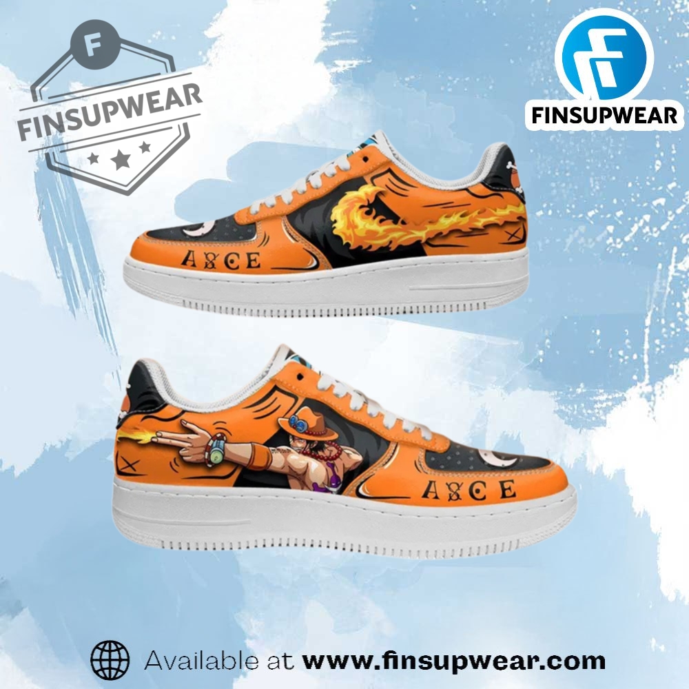 Portgas D Ace Air Force Custom Anime Shoes