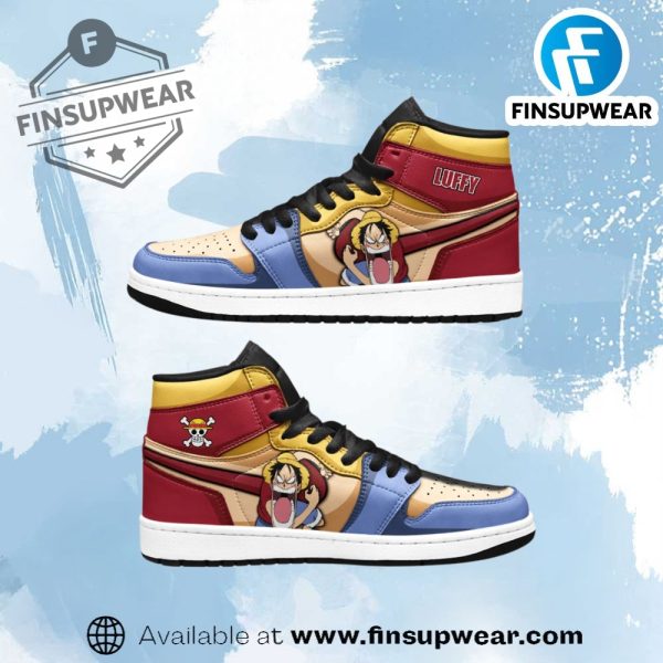 One Piece Luffy Big Mouth Anime High Top finsupwear 1