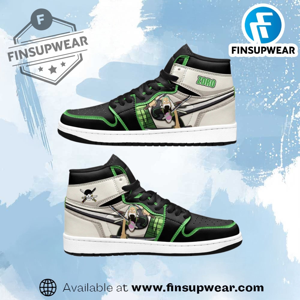 Zoro Big Mouth One Piece Anime High Top Shoes