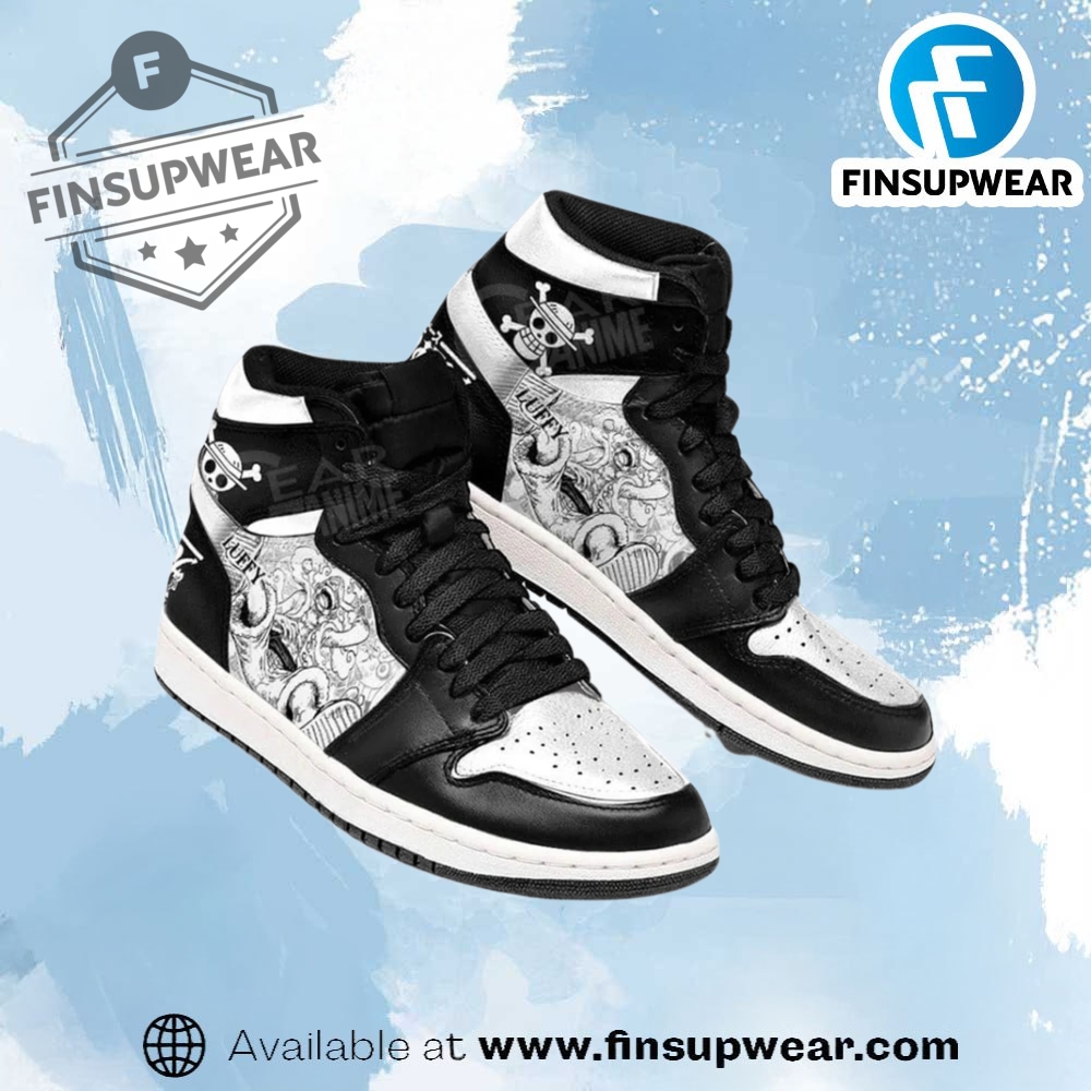 Manga Mix Luffy Gear 5 Nika Jordan Custom Shoes