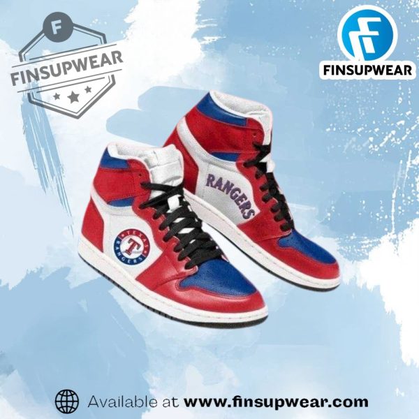 Texas Rangers Mlb Team Air Jordan 1 Sneakers finsupwear 1