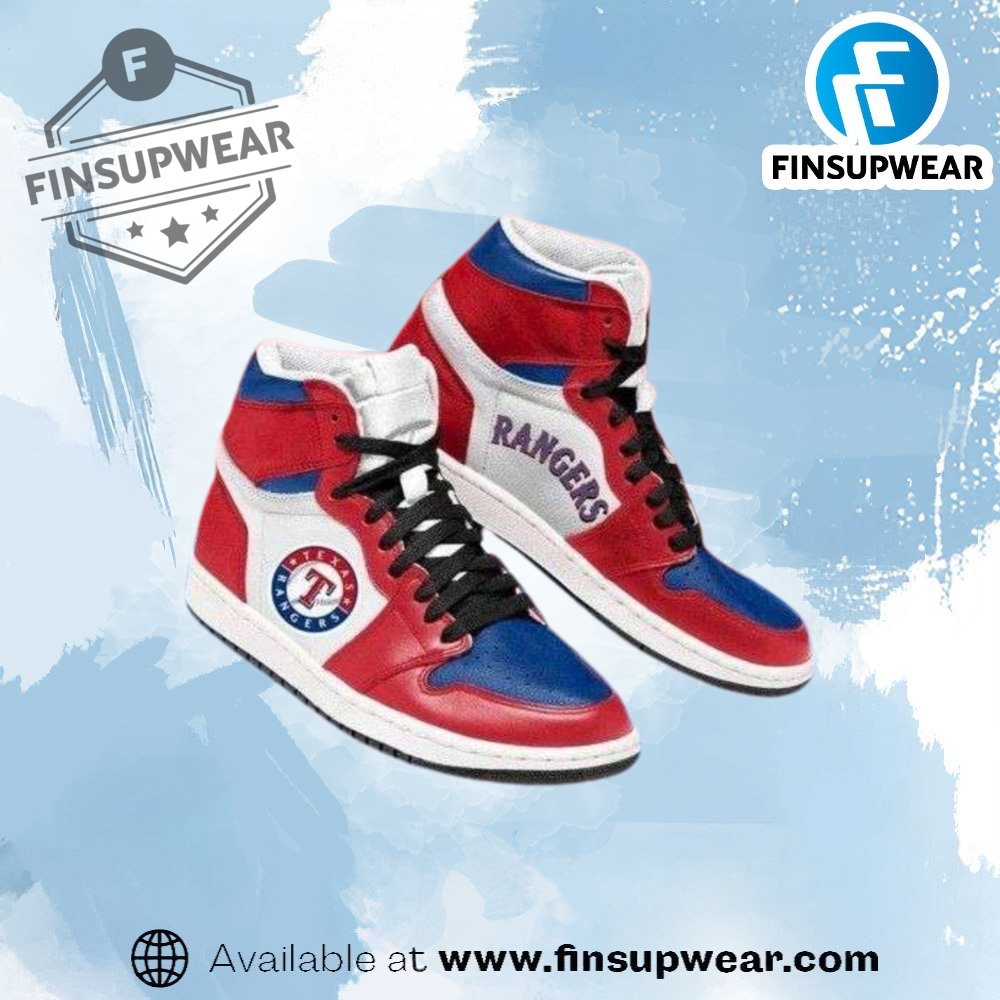 Texas Rangers Mlb Team Air Jordan 1 Sneakers finsupwear 1