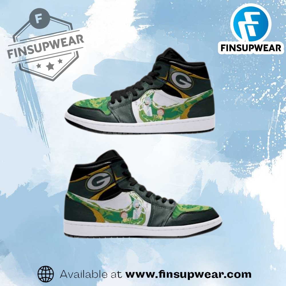 Rick And Morty Green Bay Packers Nfl 1 Air Jordan 1 Sneakers