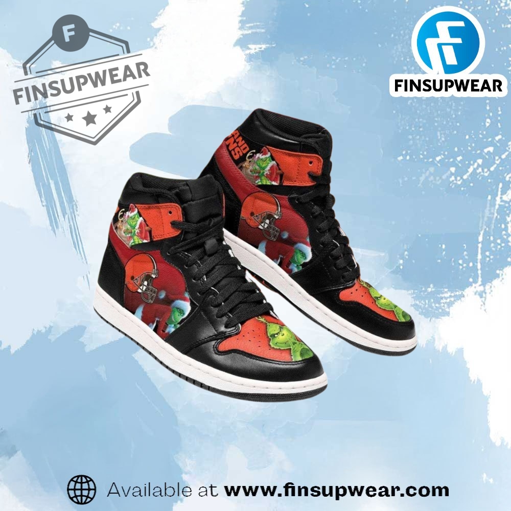 The Grinch Cleveland Browns Nfl Air Jordan 1 Sneakers