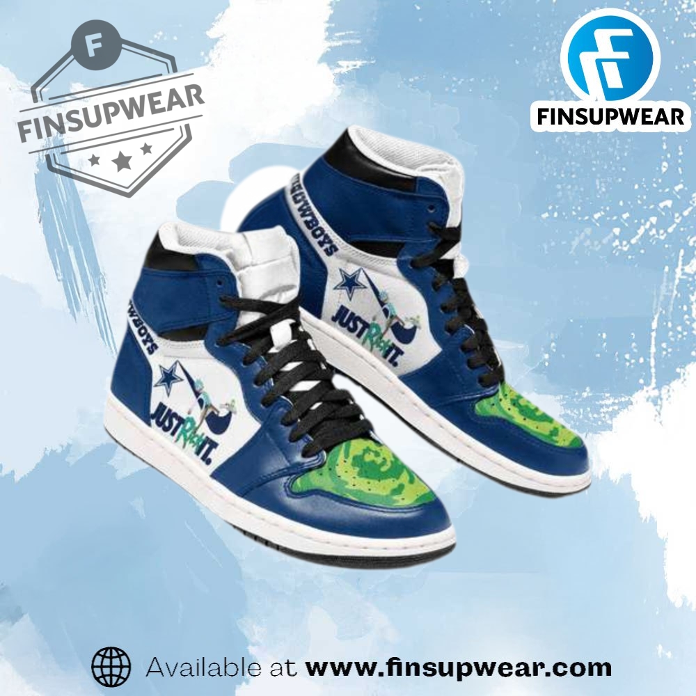 Rick And Morty Dallas Cowboys Nfl Air Jordan 1 Sneakers