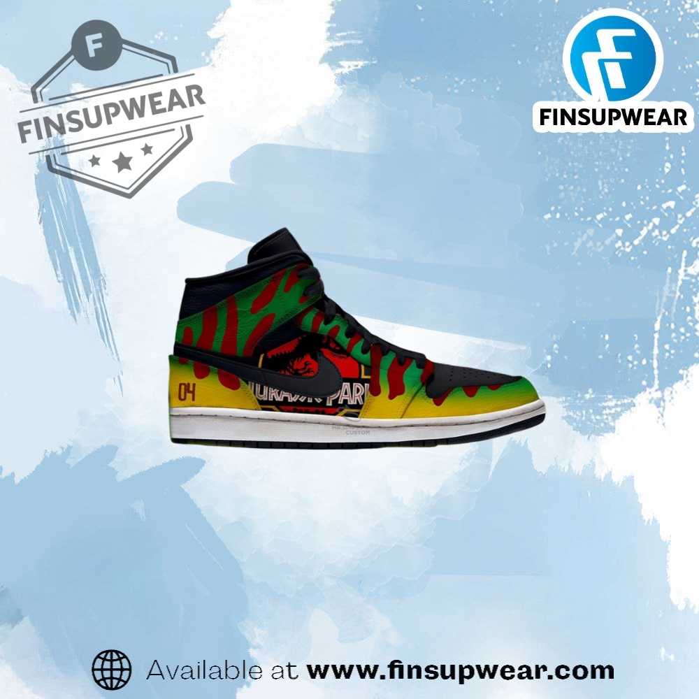 Jurassic Park Tour Jeep Premium Air Jordan 1 Sneakers