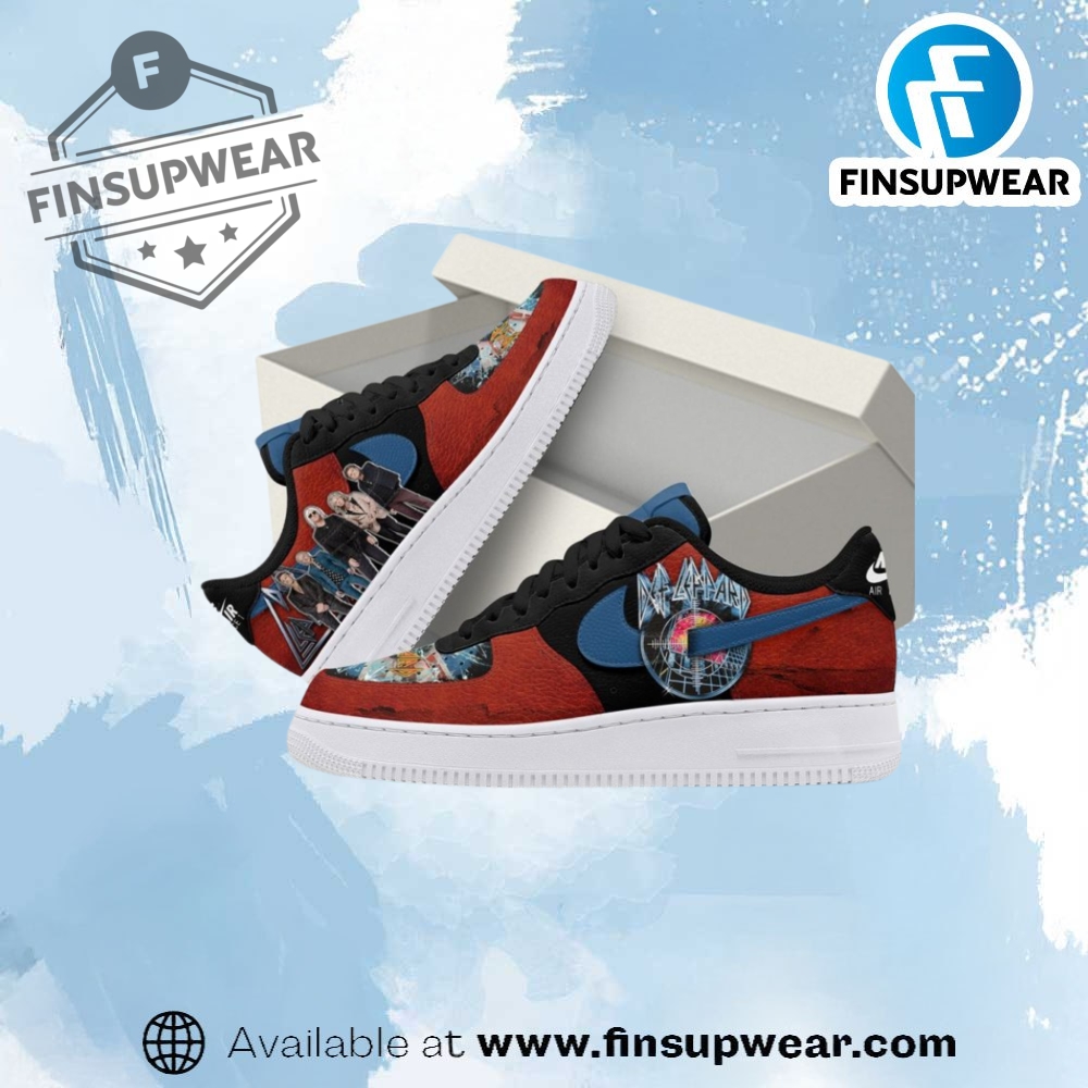 Def Leppard Rock Til You Drop 2025 Tour Premium Air Force 1 Sneakers finsupwear 1