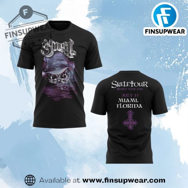 The Band Ghost The Skeletour World Tour 2025 At Miami Shirt finsupwear 1