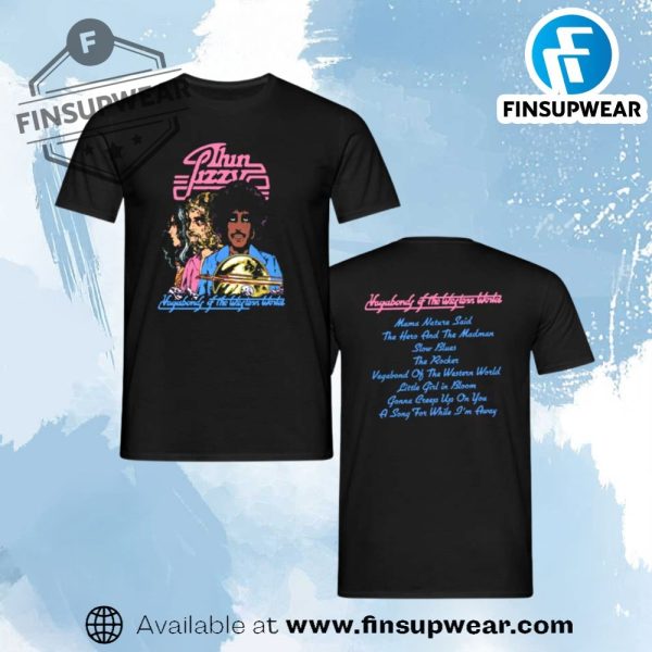 Official Thin Lizzy Vagabonds Tracklist Merch Shirt finsupwear 1