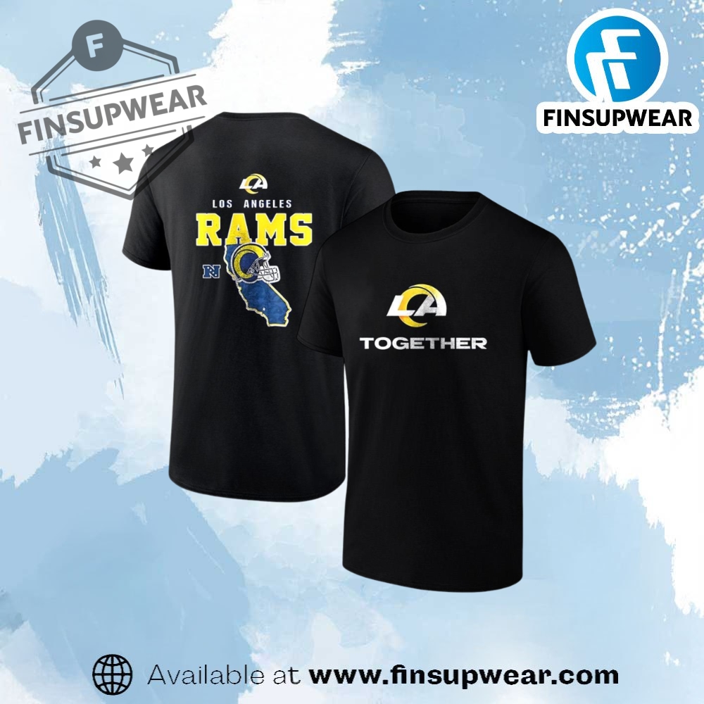 Los Angeles Rams Together Helmet Map Shirt