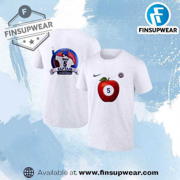 New York Mets Legend David Wright Captain Apple Shirt finsupwear 1