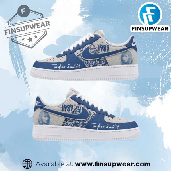 Taylor Swift 1989 Music In Blue Edition Air Force 1 Shoes finsupwear 1