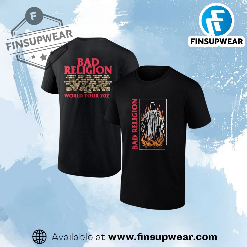 Bad Religion World Tour 2025 Death Burn Roster Shirt