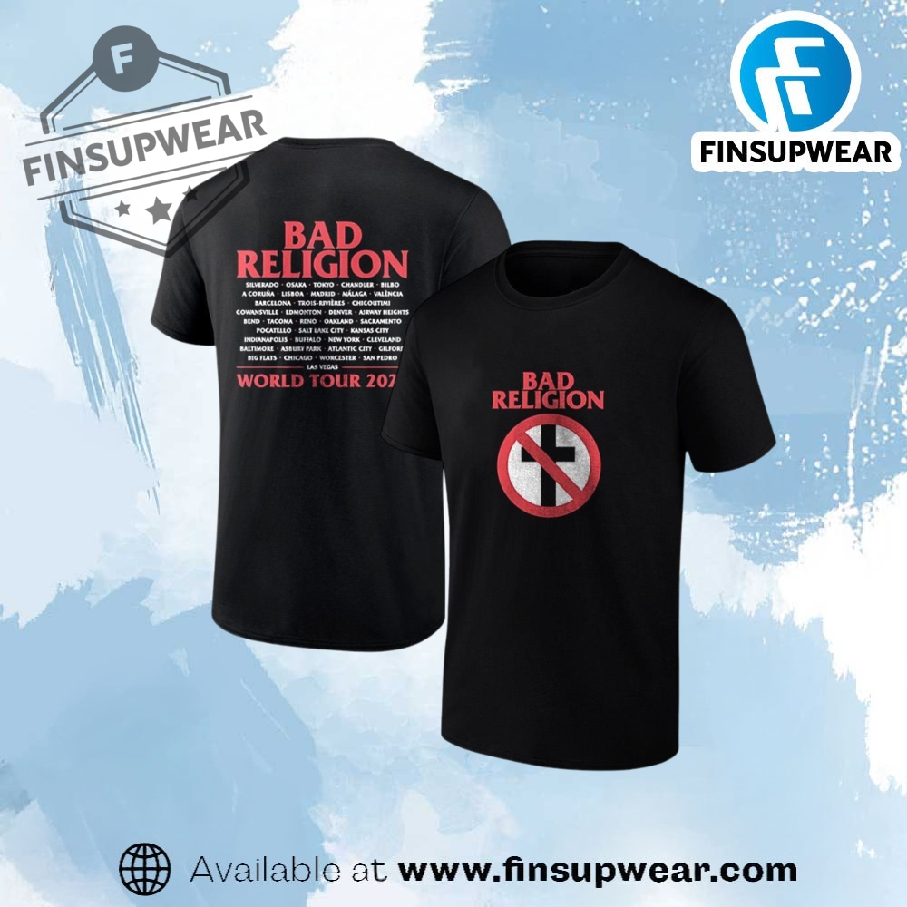 Bad Religion World Tour 2025 Cross Buster Logo Shirt
