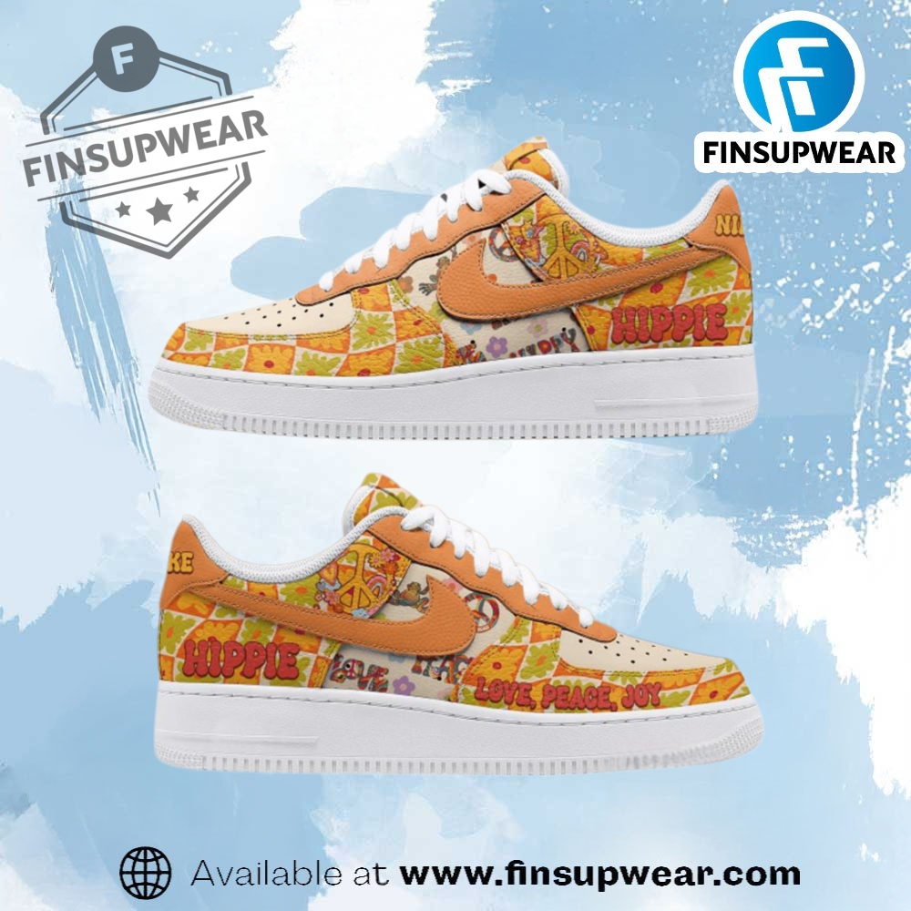 Hippie Love Peace Joy Nike Air Force 1 Shoes
