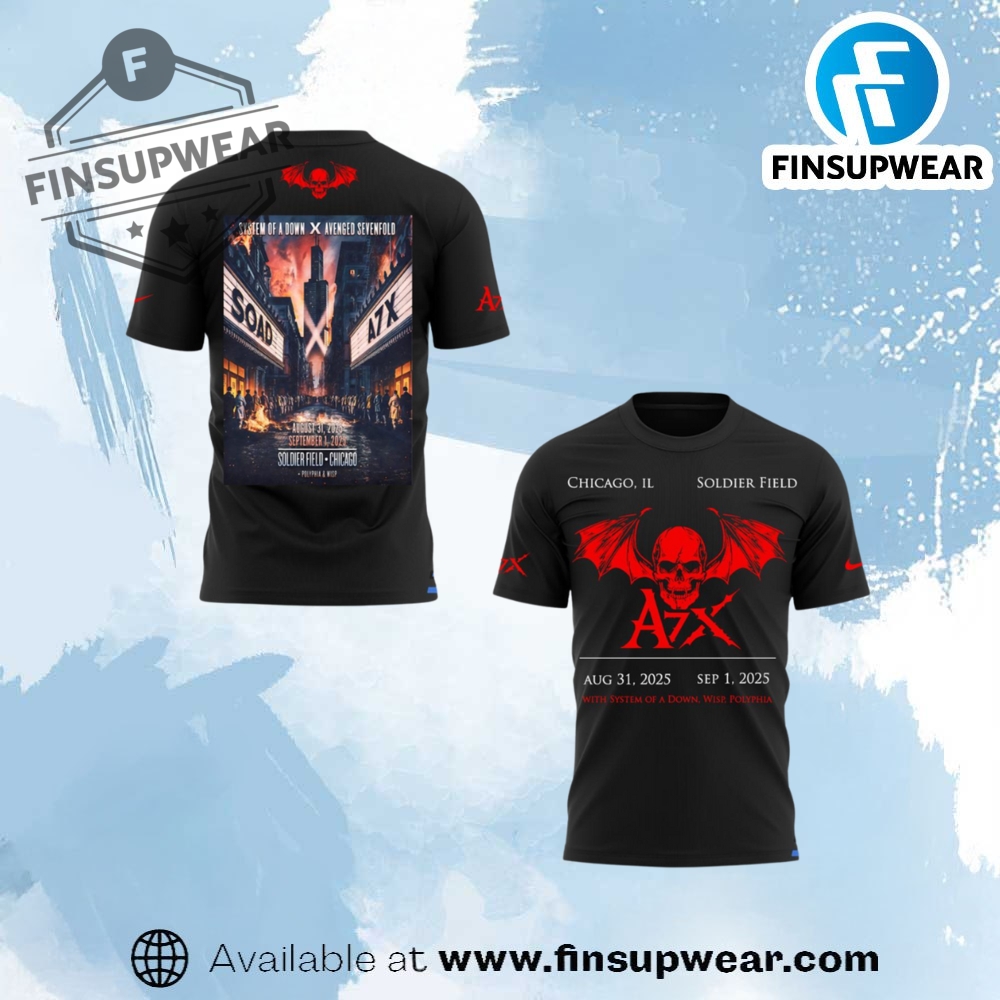 Avenged Sevenfold 2025 Chicago Tour Shirt finsupwear 1