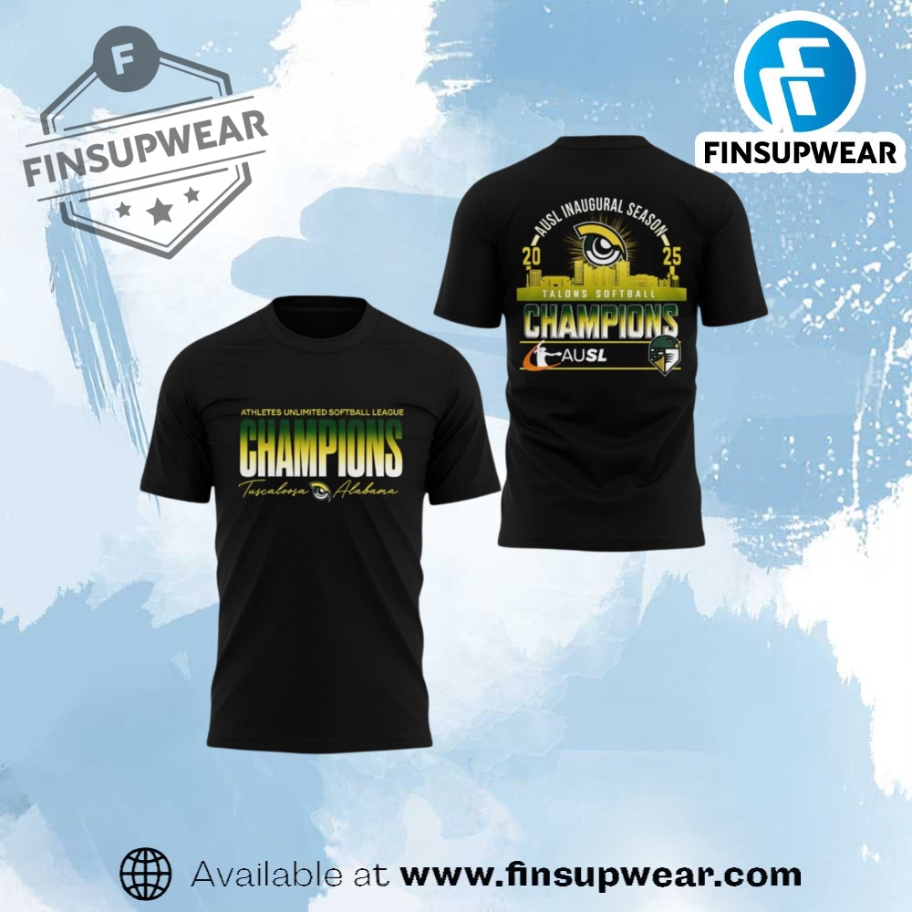 2025 Ausl Inaugural Season Champions Talons Softball Shirt